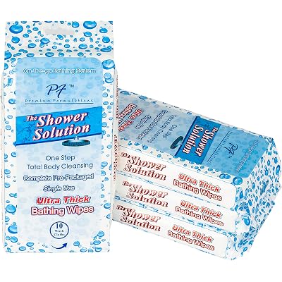 Shower Solutions - Adult Bathing Wipes, Extra Large and Extra Thick (40 wipes (4 Pack))