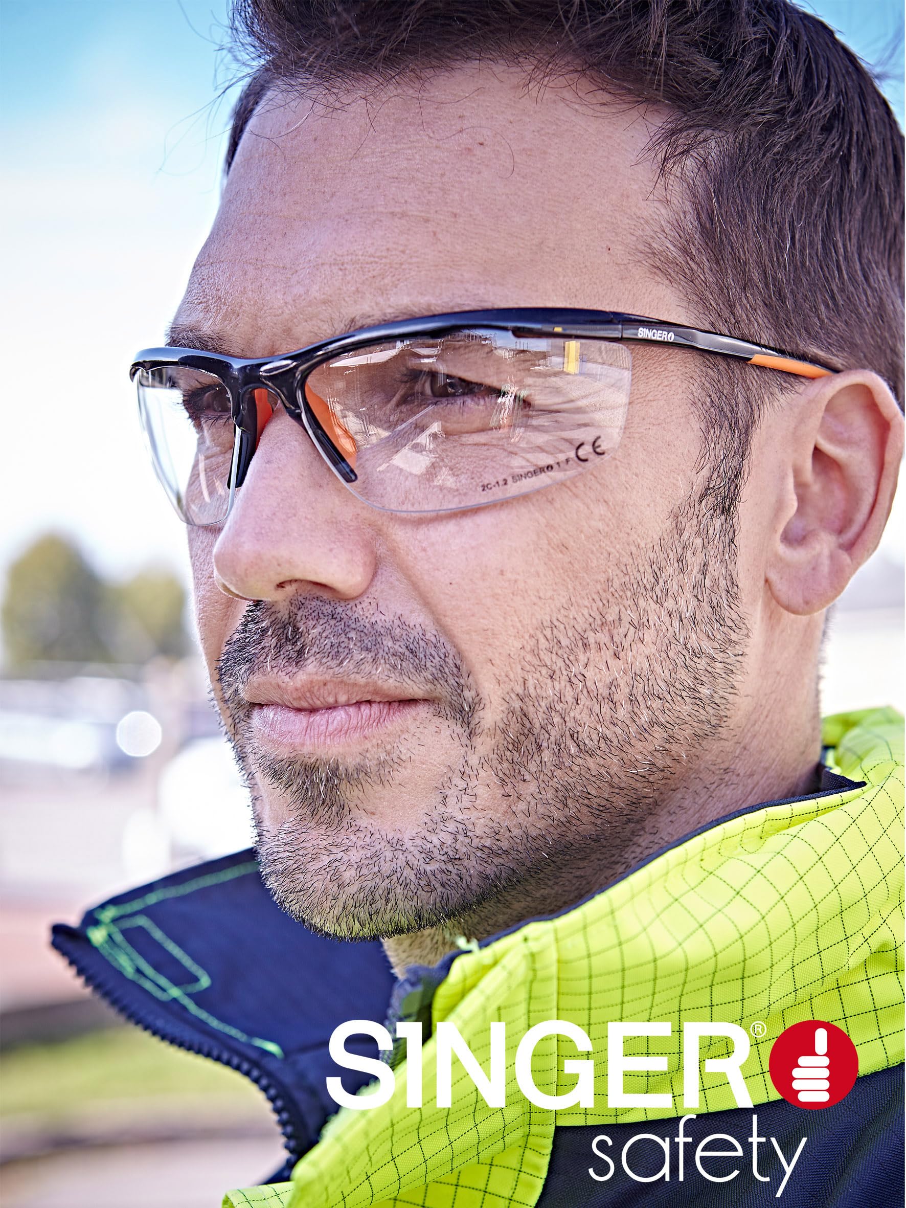 Singer Safety Evalor - Occhiali protettivi ultra leggeri, trasparenti