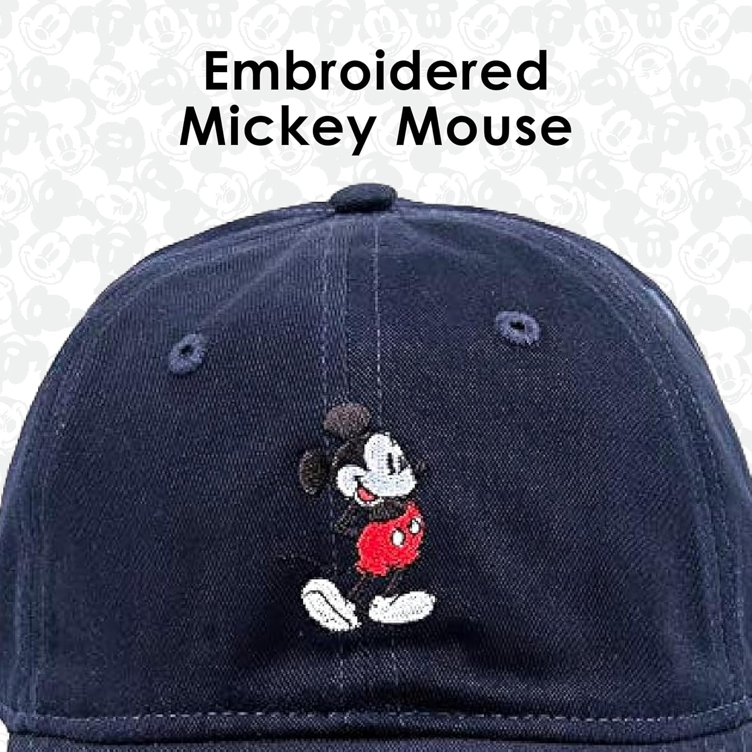 Disney Mickey Mouse Baseball Hat, Washed Twill Cotton Adjustable Cap - Image 3