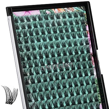 Lash Clusters Wet Look 168Pcs Eyelash Cluster Ultra-Thin Lash Band Eyelashes Extensions Spiky Anime Wide Span Lashes(Hollyhock,C-Mix10-18mm)