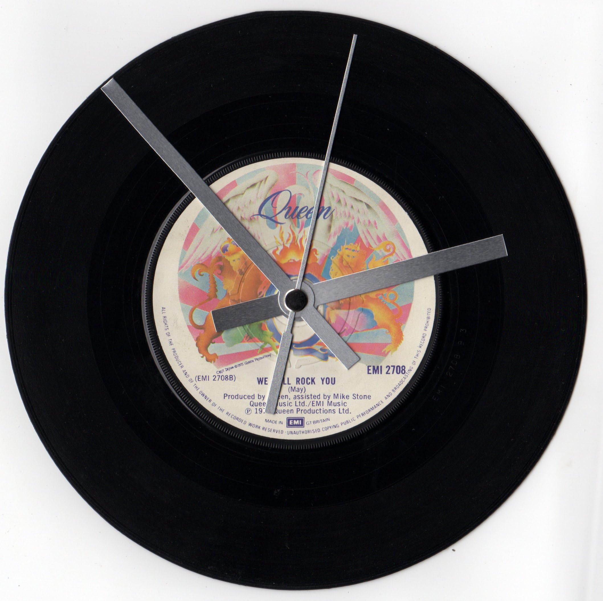 Queen Freddie Mercury Vinyl Record Single 7" Clock