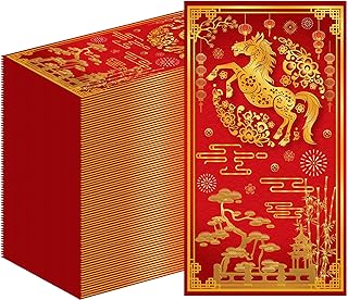 Chinese New Year Decorations 2026, 100PCS Lunar New Year Disposable Napkins Party Decoration, Year of the Horse 2026 Chinoiserie Gold Horse Paper Napkins Table Decor for Spring Festival