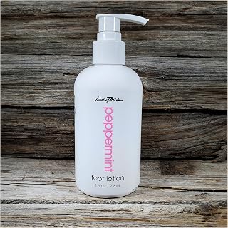 Touch of Mink Foot Lotion Cream Peppermint 8oz Natural Soothing Refreshing Cocoa Butter Best on Rough, Thick, Dry, Callused, Cracked, Dead Skin Feet Soles Elbows Hands Moisturizes Rehydrates Smoother