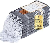 Vista 27 de Gold CASE Juego de 6 Toallas de Playa Turcas – Toallas de Baño Grandes 100% Algodón 70 x 38'' – LYCIA de Tamaño Extra Grande, Secado Rápido y Sin