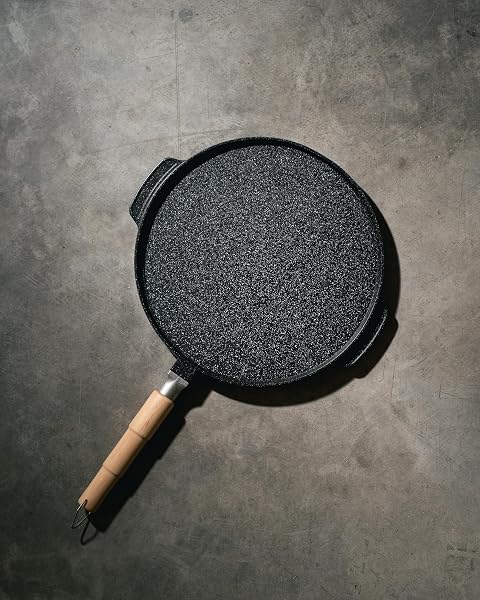 Griglia 3 in 1 con Bistecchiera e Padella Doppia Piastra Antiaderente – Manico Brevettato a 3 Livelli Removibile – Ideale per Grill, Piadine e Crepes – 100% Made in Italy – No Induzione (32cm) - 1