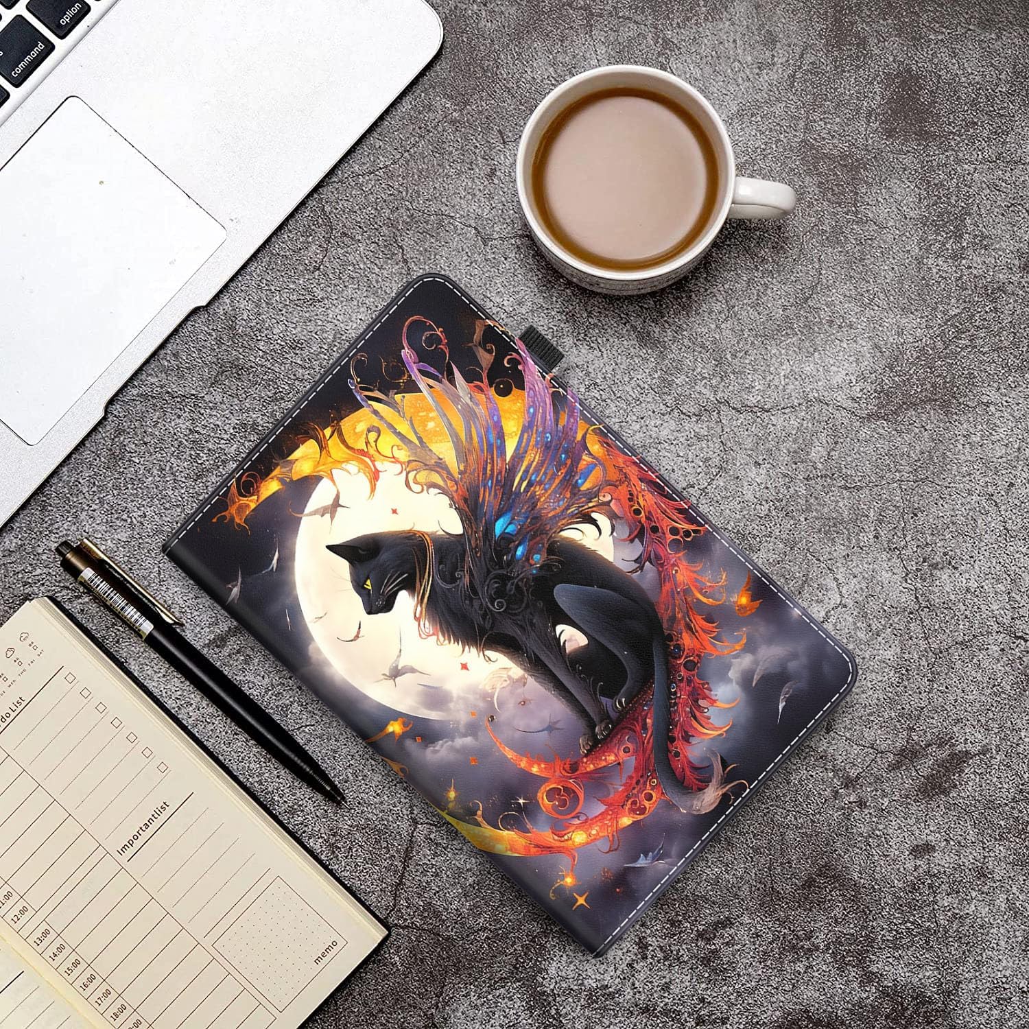 Case for All-New Amazon Kindle Fire HD 10 and Fire HD 10 Plus Tablet (13th/11th Generation, 2023/2021 Release) 10.1, Slim Folding Stand Cover with Auto Wake/Sleep, Moon Cat