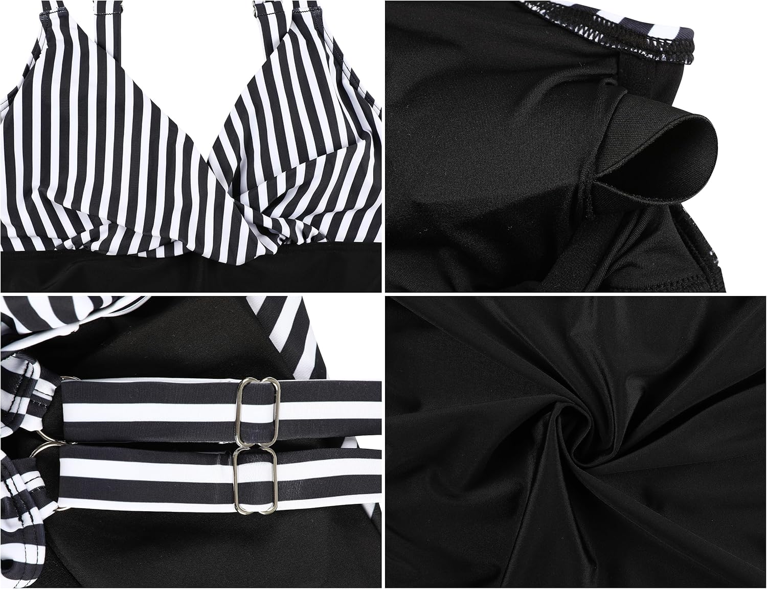 Hilor Women's Underwire Tankini Top Ruched Tummy Control Bathing Suit Tops Push Up Top Swimsuit Front Twist Swim Top Only - Image 6