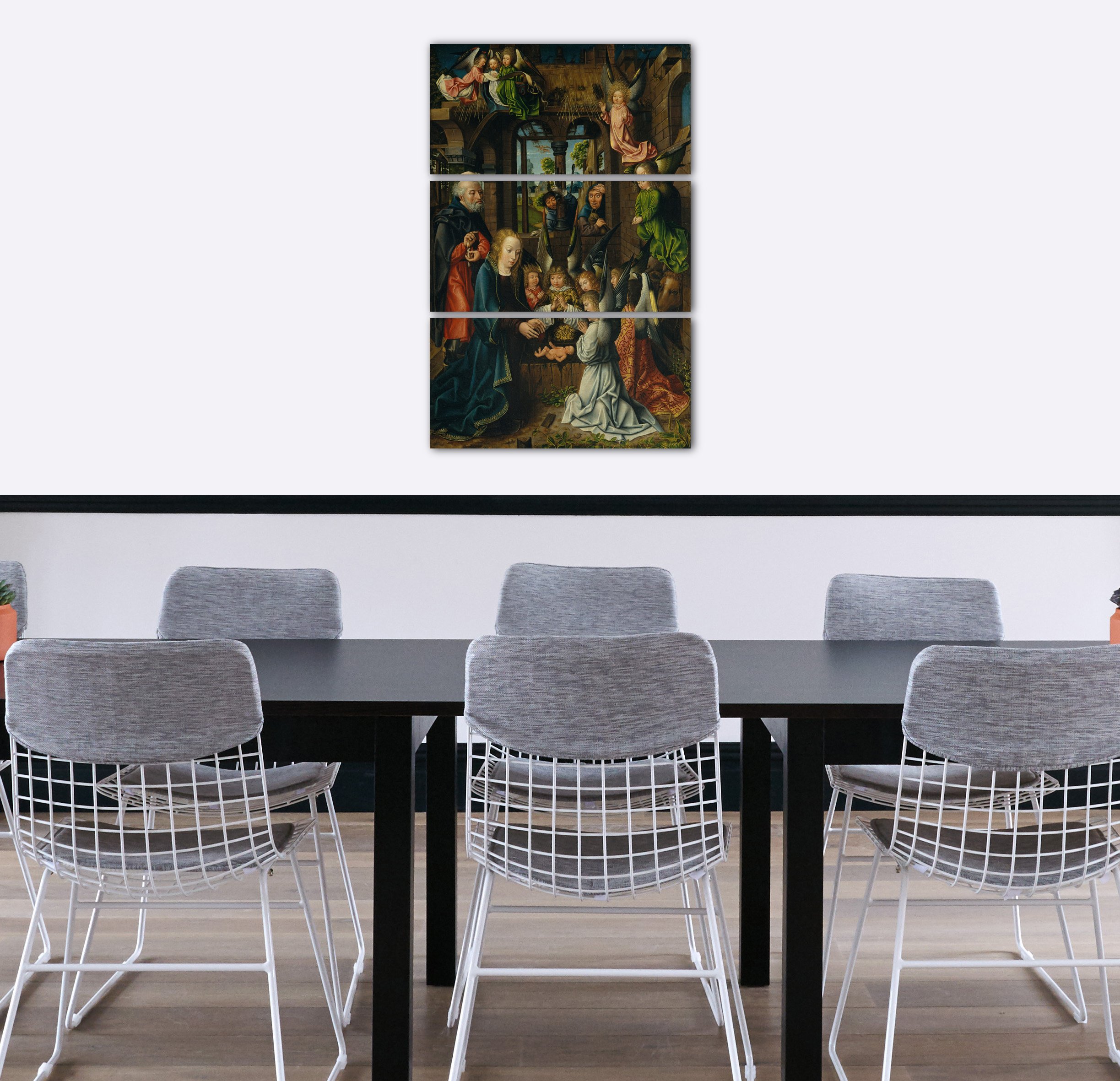 Printed Paintings Impresión sobre Lienzo 3 Partes(80x120cm): Taller del Maestro de Frankfurt - La