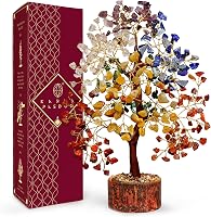 KARMAPLEDGE 7 Chakra Crystal Tree of Life - Handmade Healing Gemstones for Positive Energy, Good Luck, Home Office Decor & Birthday Gifts for Women Mom