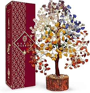 Crystal Tree of Life 7 Chakra Birthday Gifts for Women, Unique Home and Office Decor
