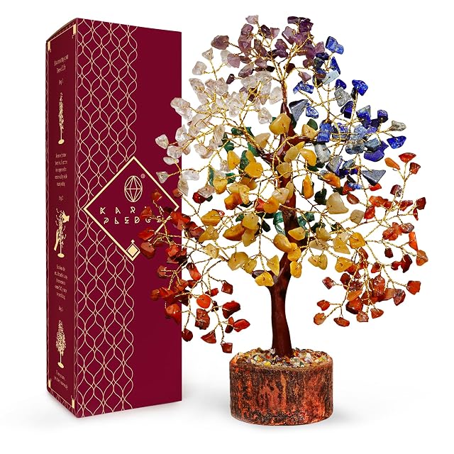 Crystal Tree of Life 7 Chakra Birthday Gifts for Women Unique Gifts for Her Home and Office Decor