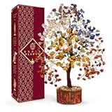 Crystal Tree of Life 7 Chakra Birthday Gifts for Women&comma; Unique Gifts for Her&comma; Home and Office Decor&comma; Handmade Healing Crystals Tree Bring Positive Energy&comma; Money&comma; Good Luck&comma; Gifts for Mom & Love Ones