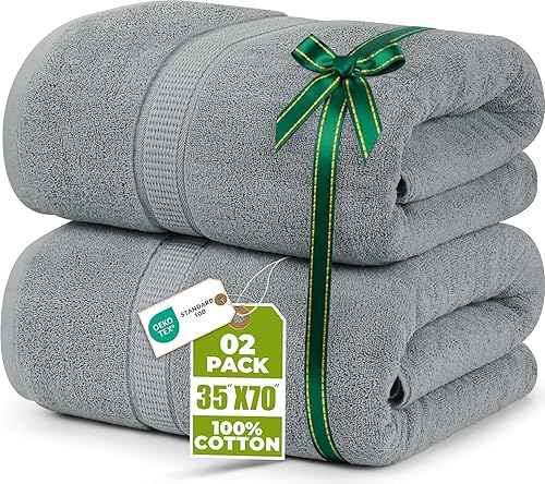 Vista 130 de Utopia Towels - Toalla de baño gigante, 2 unidades, 17.69 oz/yd2 (600 gsm), 100% algodón hilado en anillo, altamente absorbentes y de secado rápido