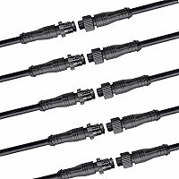 Vista 6 de Conector eléctrico de 3 pines, conector LED de 3 núcleos para exteriores, macho y hembra, conectores LED de tuerca de metal con cable de 7.9 in, 18