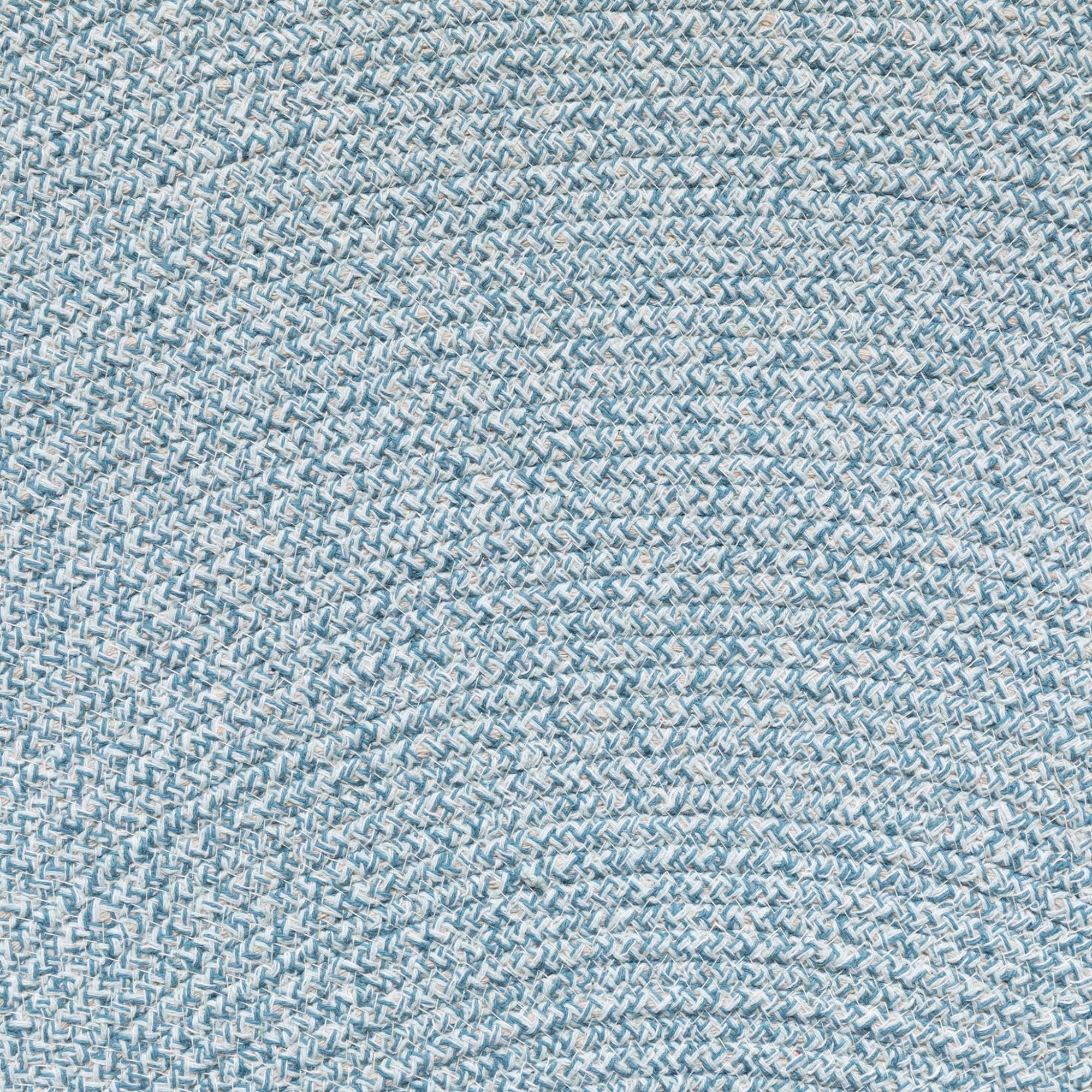 Steffensmeier Handweb Teppich Bali | 100% Baumwolle, Hellblau meliert, handgefertigt, Größe: Ø 120 cm | Flur, Eingangsbereich, Wohnzimmer