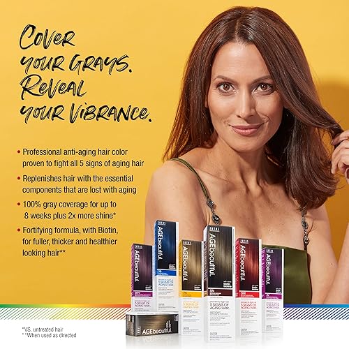 Miniatura 10 de AGEbeautiful - Tinte permanente Liqui Creme para cabello, 100% cobertura de canas, antienvejecimiento, tintura profesional de salón