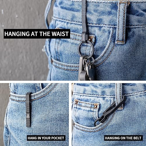 Vista 7 de TISUR Clip de bolsillo para llavero, acceso rápido y fácil a las llaves, soporte para llaves de titanio con llavero desmontable, regalos