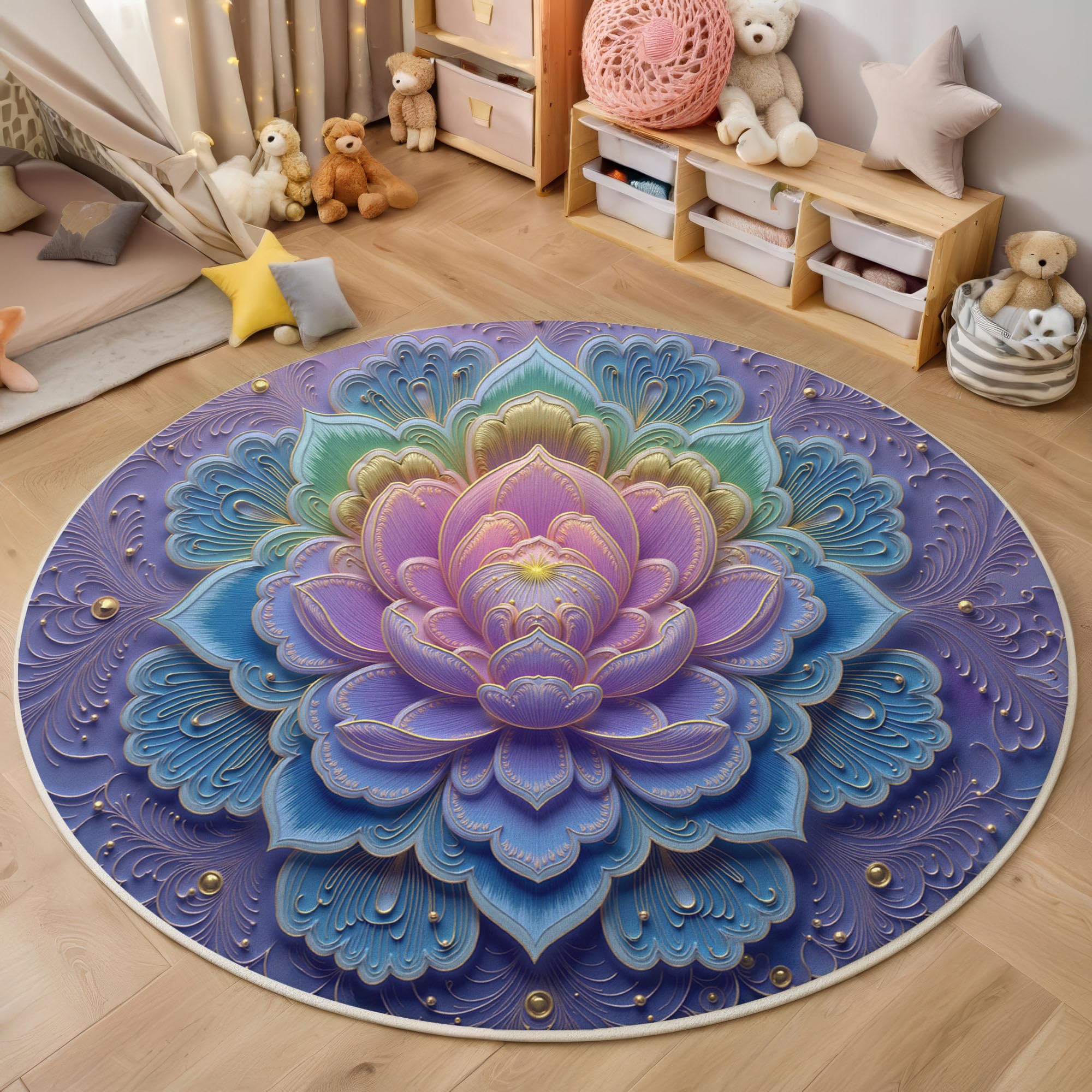 Moquette violette douce et tapis antiderapant pour chambre d'enfant ou nurserie