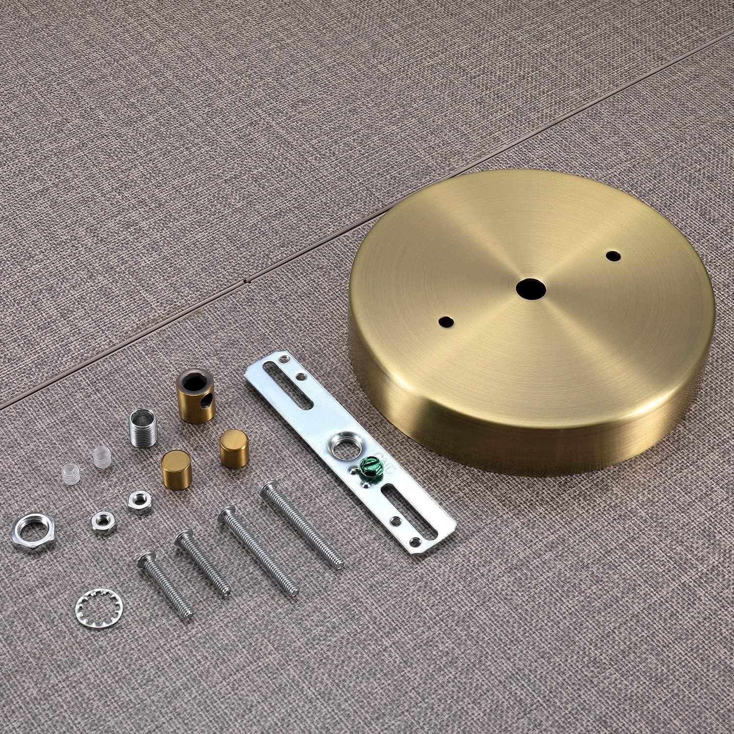 Canomo 5 1/8 Inches Single Light Ceiling Lighting Canopy Kit Pendant Light Plate Cover with All Mounting Hardware for Chandelier or Pendant Light (Antique Brass)