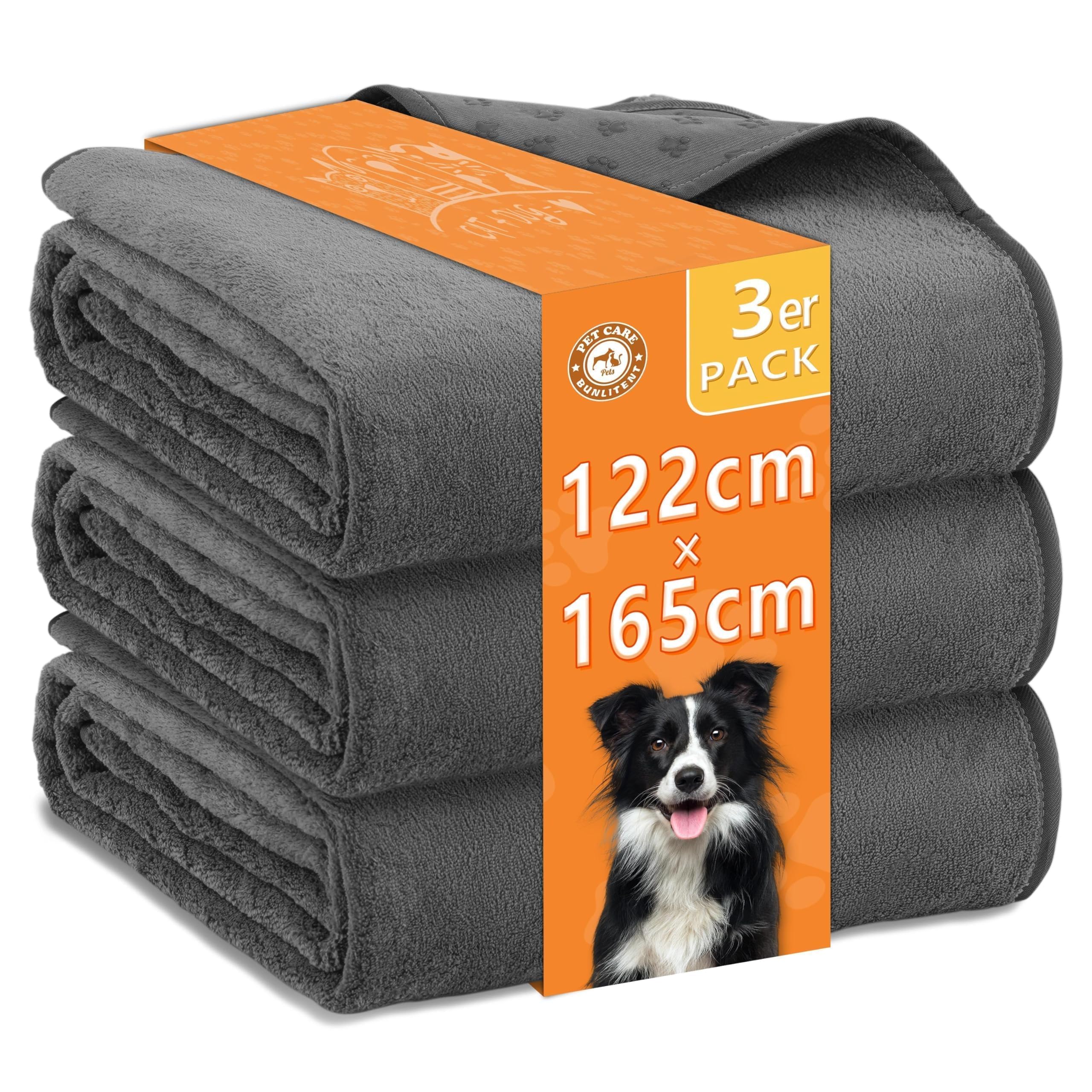 Bunlitent Waschbare Hundepads 165x122 cm 3er Set, Waschbare Haustier-Urinunterlage Schnell Absorbierend, Wasserdicht für Welpen & Inkontinente Hunde, Stubenreinheit & Training, Grau