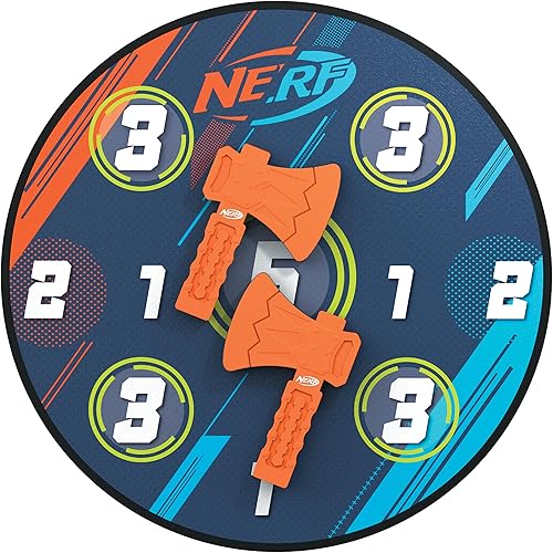 NERF Leñador lanzador de hacha – objetivo de lanzamiento de hacha trasera de puerta con 2 ejes de espuma – ideal para salas de juegos o dormitorios