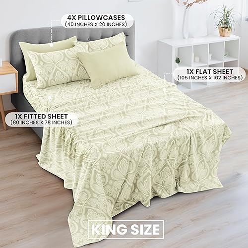 Miniatura 3 de LUX Décor - Juego de sábanas de microfibra ultrasuave de 6 piezas con sábana encimera, sábana bajera de 16 pulgadas de profundidad y 4 fundas de