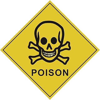 Poison Warning Safety Stickers – ISO Label Signs – 5-Pack 4"x4" Decals for Windows, Vehicles, Containers & Equipment – Indoor/Outdoor Use
