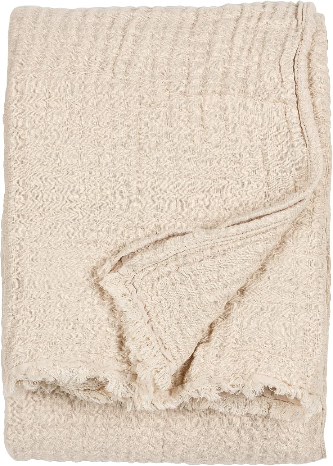 Yard Lark Cotton Crinkled Throw (260cm x 240cm) (Natural)