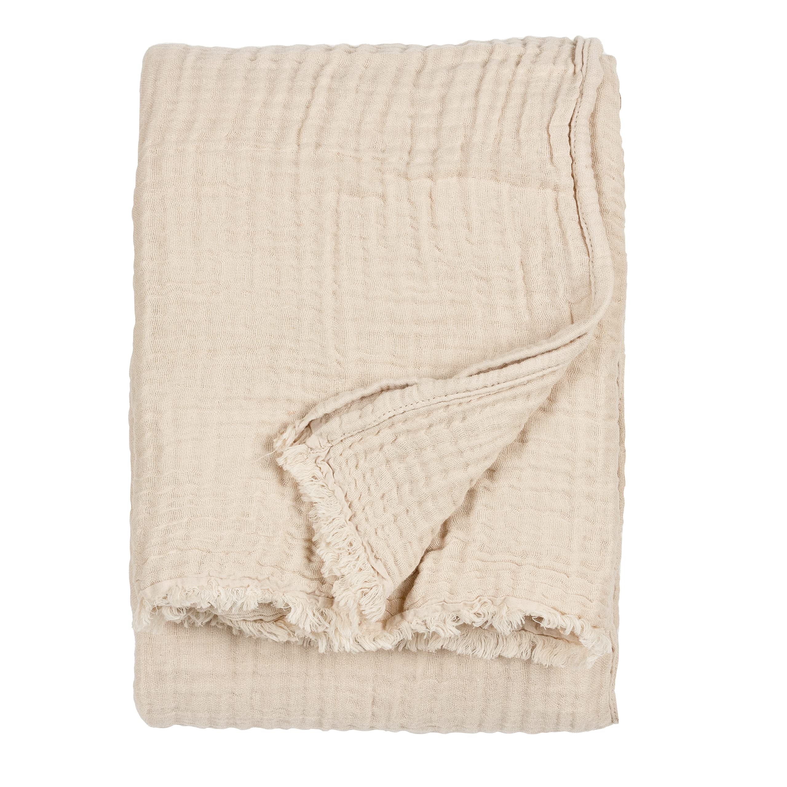 Yard Living Muslin Cotton Throw Extra Large Natural 240 x 260cm