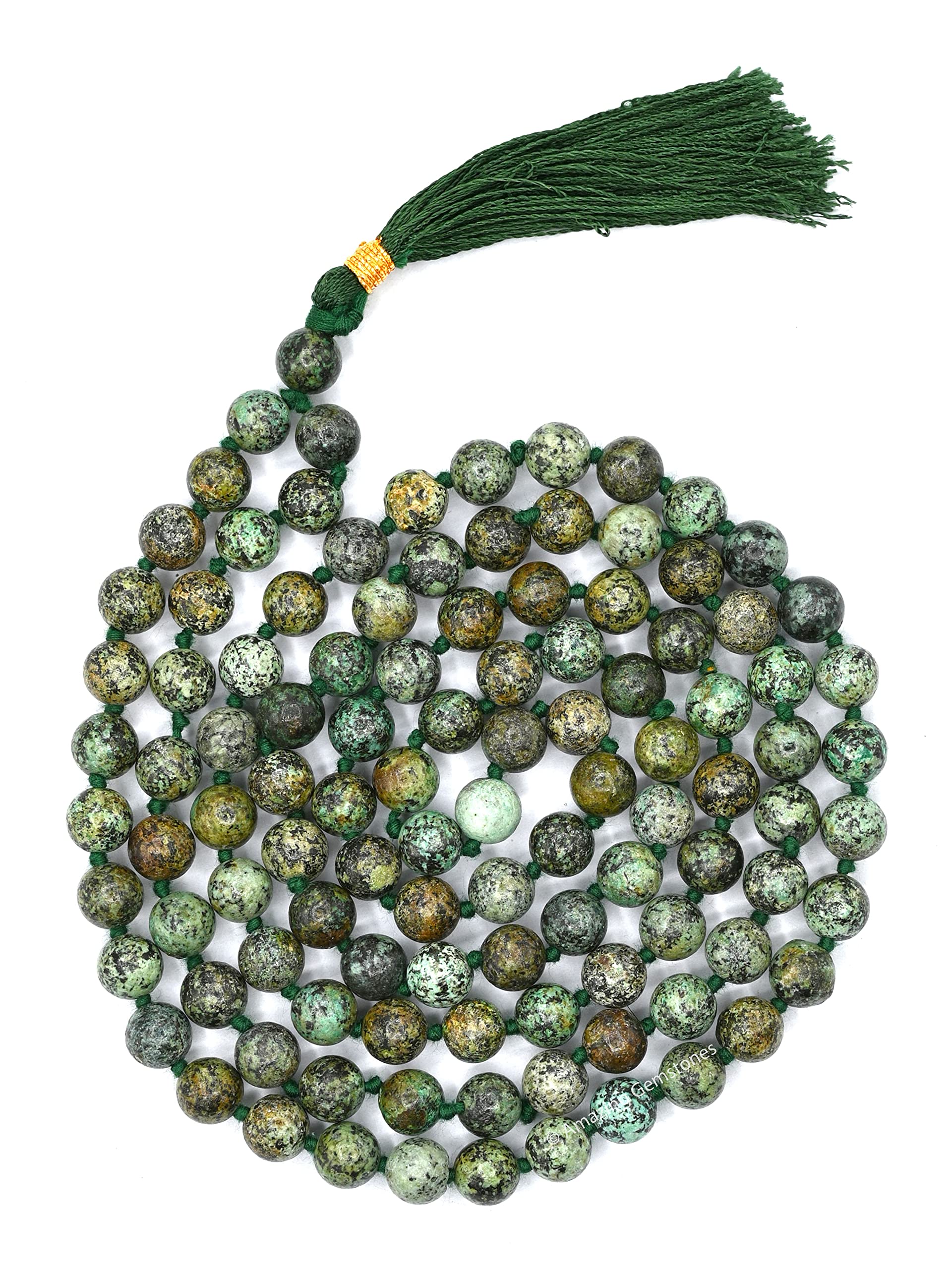 Amazing Gemstone Japa Mala 108 Prayer Beads Necklace and Wrist Mala Bracelet for Meditation