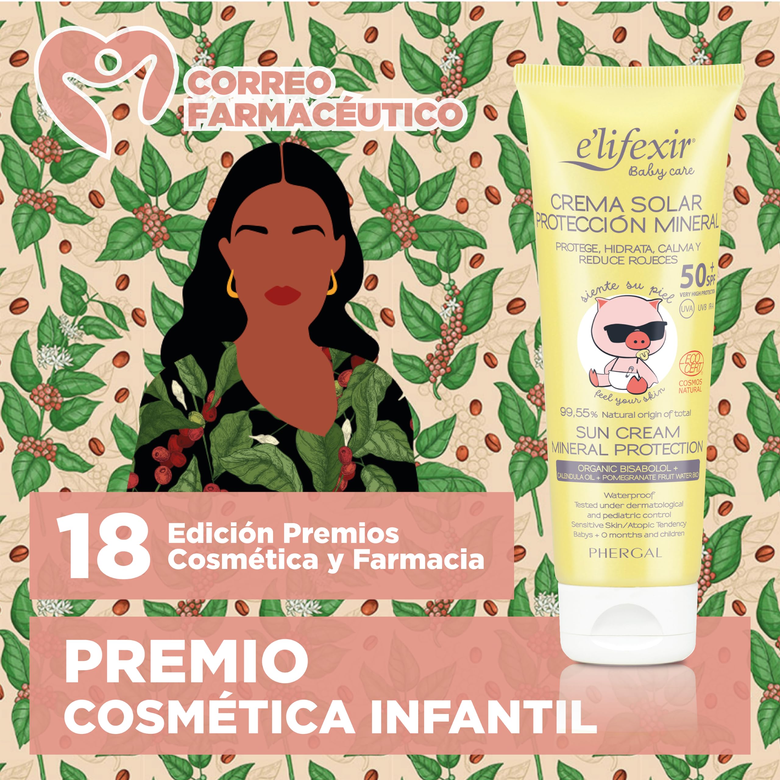 Elifexir Baby Care | Crema Solar Mineral Niños y Bebés | Protector Solar UVA, UVB e IR-A SPF 50+ | Filtros 100% Minerales | 99% Ingredientes Naturales | Resistente al Agua | Pack de 3 + Manguitos