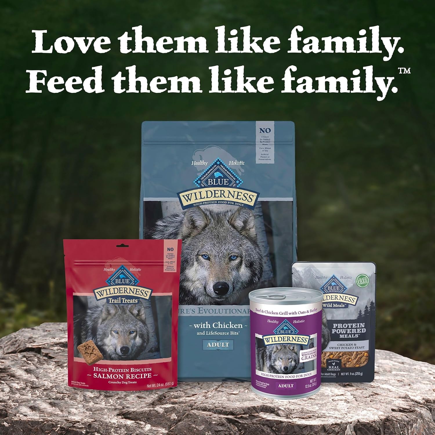 Blue Buffalo Wilderness Protein Powered Meals, Chicken and Beef, High-Protein Grain Free Adult Wet Dog Food, 9 oz. Pouches, 6 Count Variety Pack
