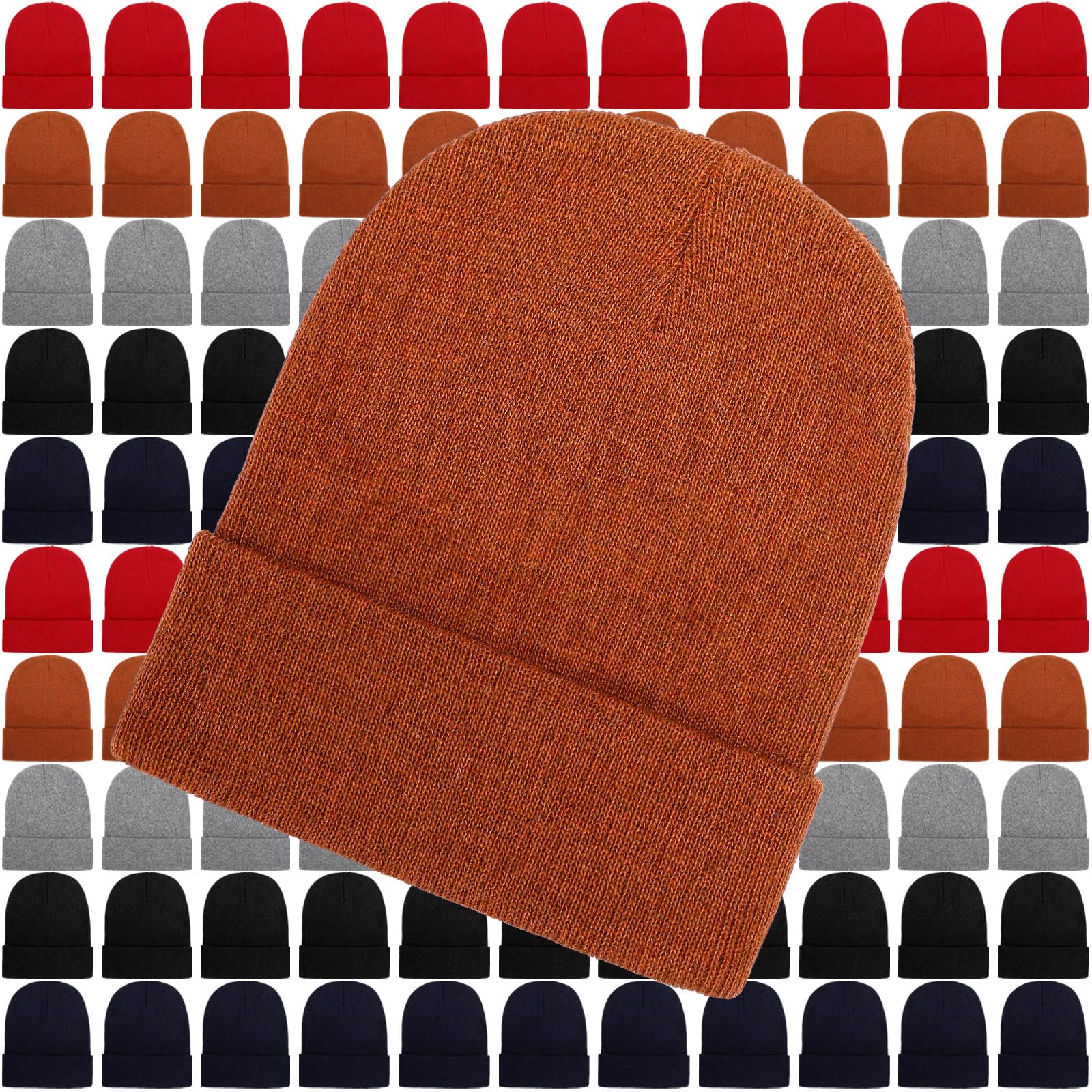 Toulite 200 gorros de invierno a granel para donación de personas sin hogar, unisex, gorro de punto cálido