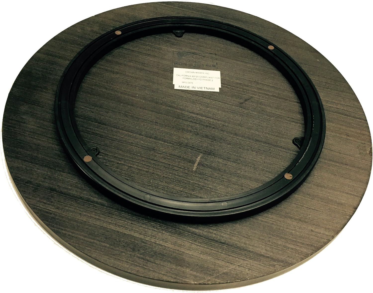 21 Inches Diameter Dark Brown Wood Rotating Turntable Lazy Susan 360 Swivel