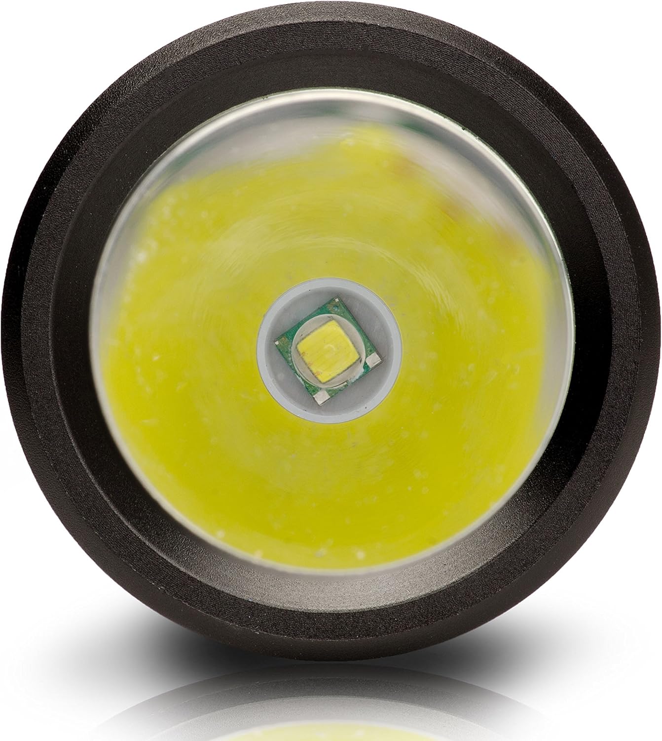 Close-up of the CAT CT12356P flashlight's LED emitter