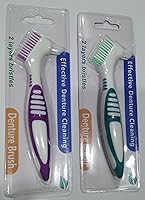 Vista 10 de Gus Craft - Juego de 2 cepillos de limpieza de dentaduras postizas - Juego de limpiador de dentaduras postizas prémium para cuidado de dentaduras