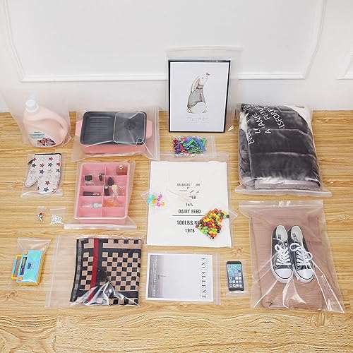 Miniatura 8 de Paquete de 200 bolsas de polietileno de 5 x 7 pulgadas de grosor con cierre de cierre de cremallera transparente y resellable, bolsas de plástico