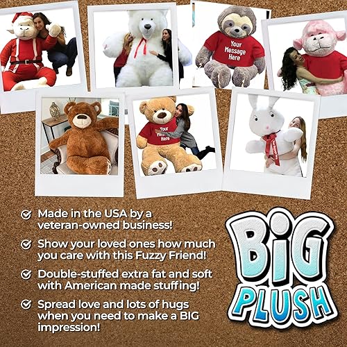 Vista 3 de Big Plush Oso de peluche personalizable gigante de 5 pies premium suave, peso 17 libras en caja grande, no envasado al vacío