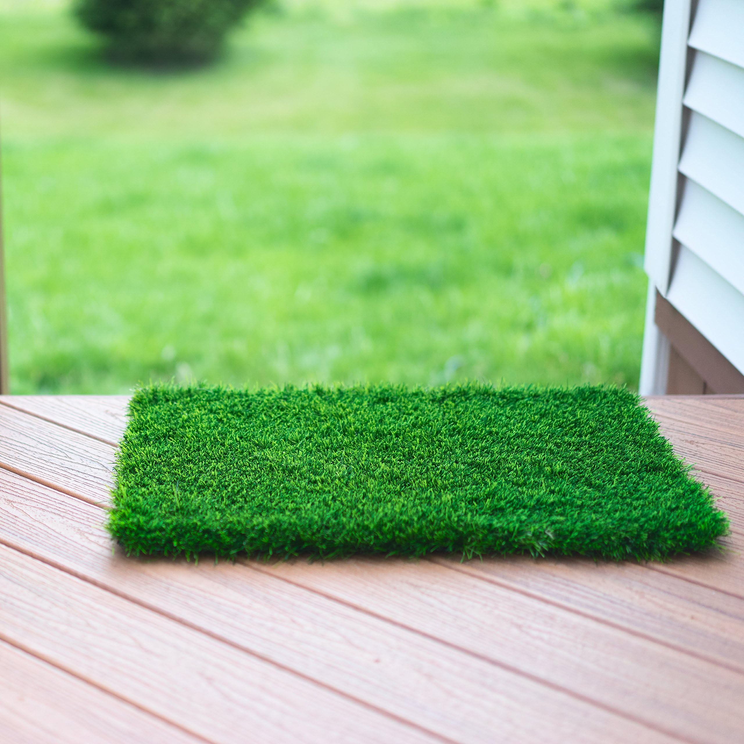 Artificial Grass Doormat (61 x 46 cm) - Welcome Mat For Entrance Way - Outdoors and Indoors