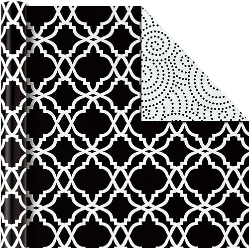 Miniatura 5 de Hallmark Rollos de papel de regalo en blanco y negro para graduación, cumpleaños, baby shower, boda, todas las ocasiones - Papel de regalo floral,