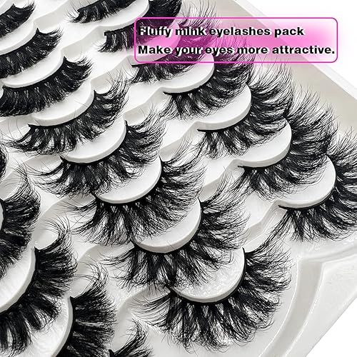 Miniatura 2 de Wispy - Pestañas de ojo de gato de aspecto natural rizo C de 078 pulgadas esponjosas 3D de visón paquete de 20 pares de pestañas postizas