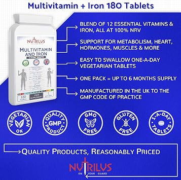 Multivitamin and Iron 180 Daily Tablets - Vitamins A B C D E