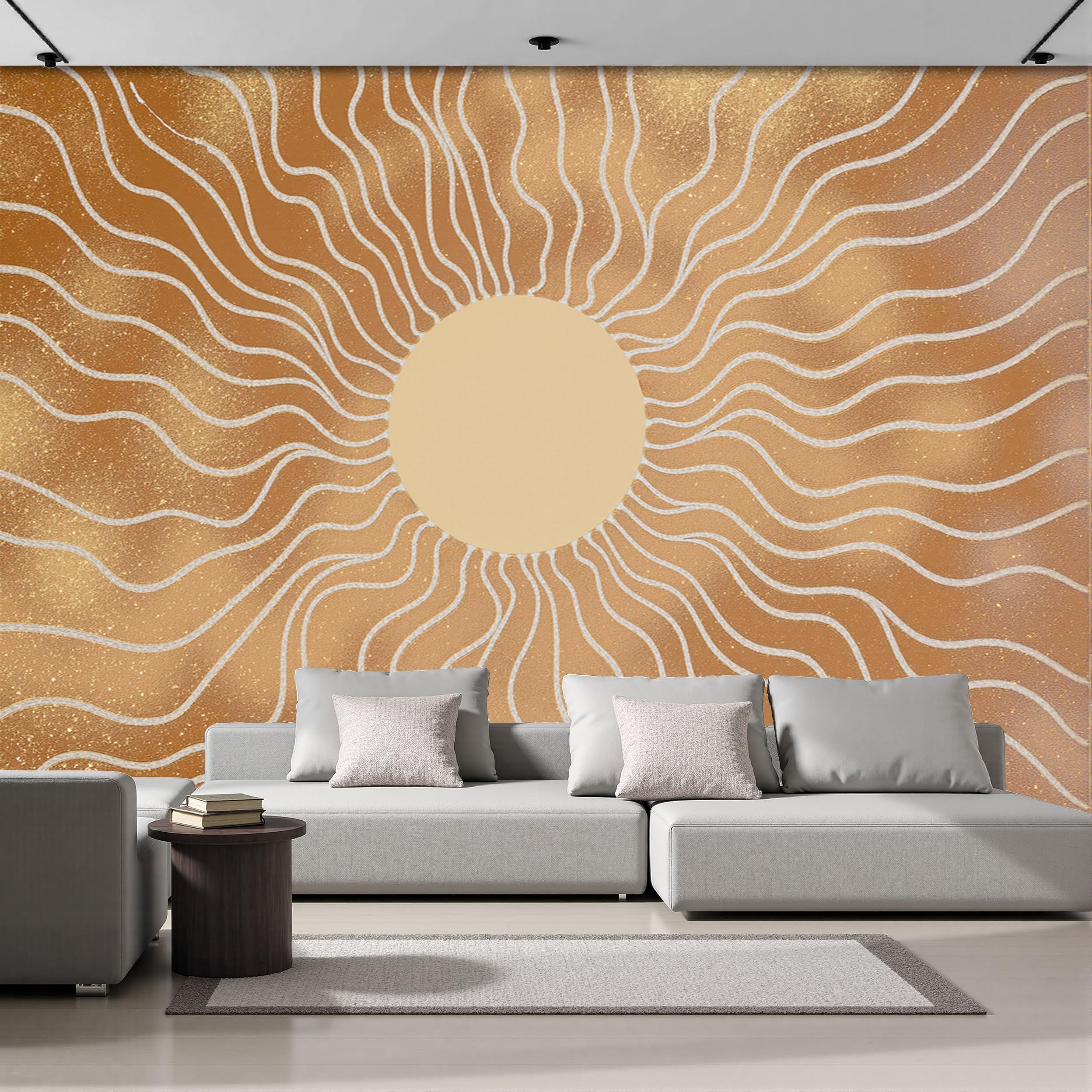Papier Peint Soleil Abstrait Panoramique 3D Murale Salon Chambre Décoration Maison 400x280