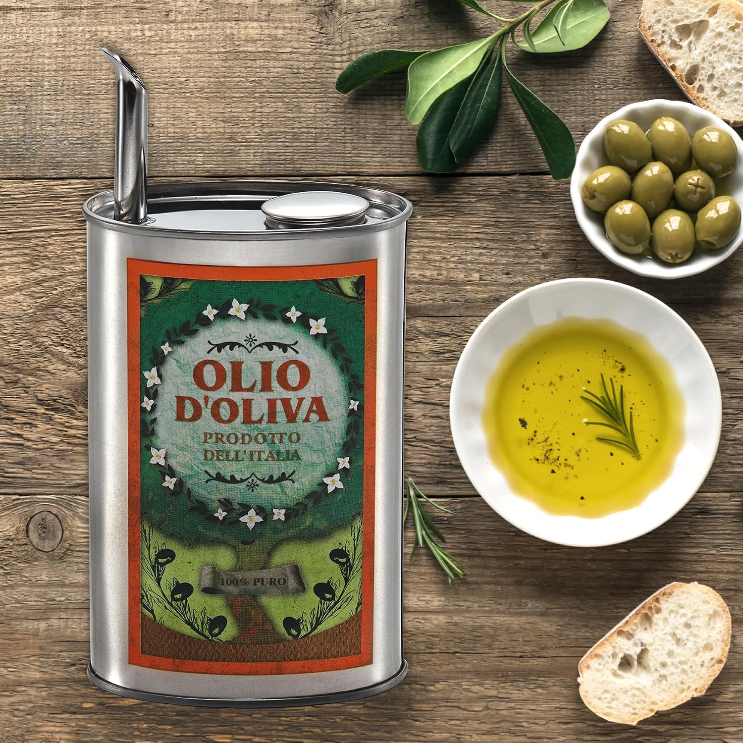 Fox Run Stainless Steel Olive Oil Dispenser with a Classic Italian Design, 17 Ounces/500 ml