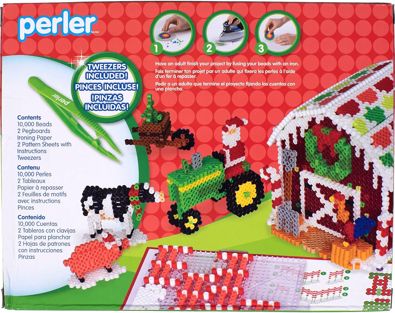 Perler 80-54442 Gingerbread Barn Christmas Fuse Bead Kit for Crafts, Multicolor, 10,006 Pieces
