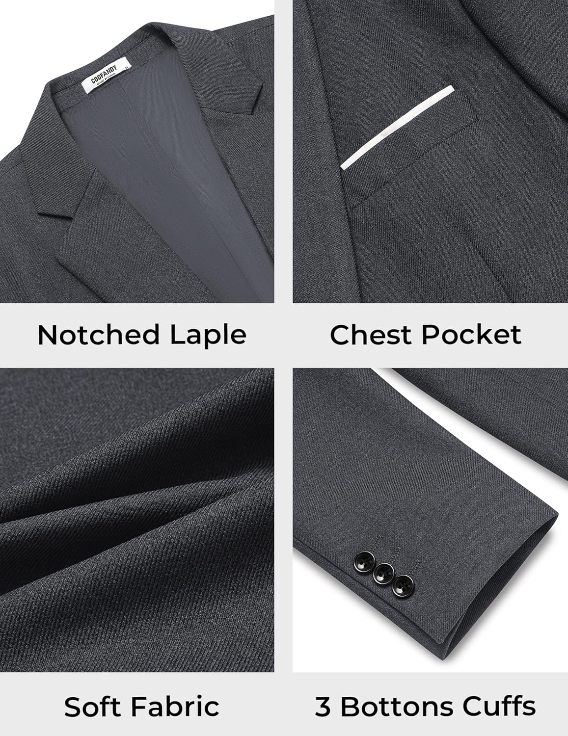 COOFANDY Men's Casual Blazer One Button Sport Coats Lightweight Suit Jacket - Image 5