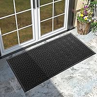 Vista 74 de Yimobra Tapete grande para puerta exterior, 36 x 24 pulgadas, impermeable, resistente, para puerta delantera, tapete de entrada de goma
