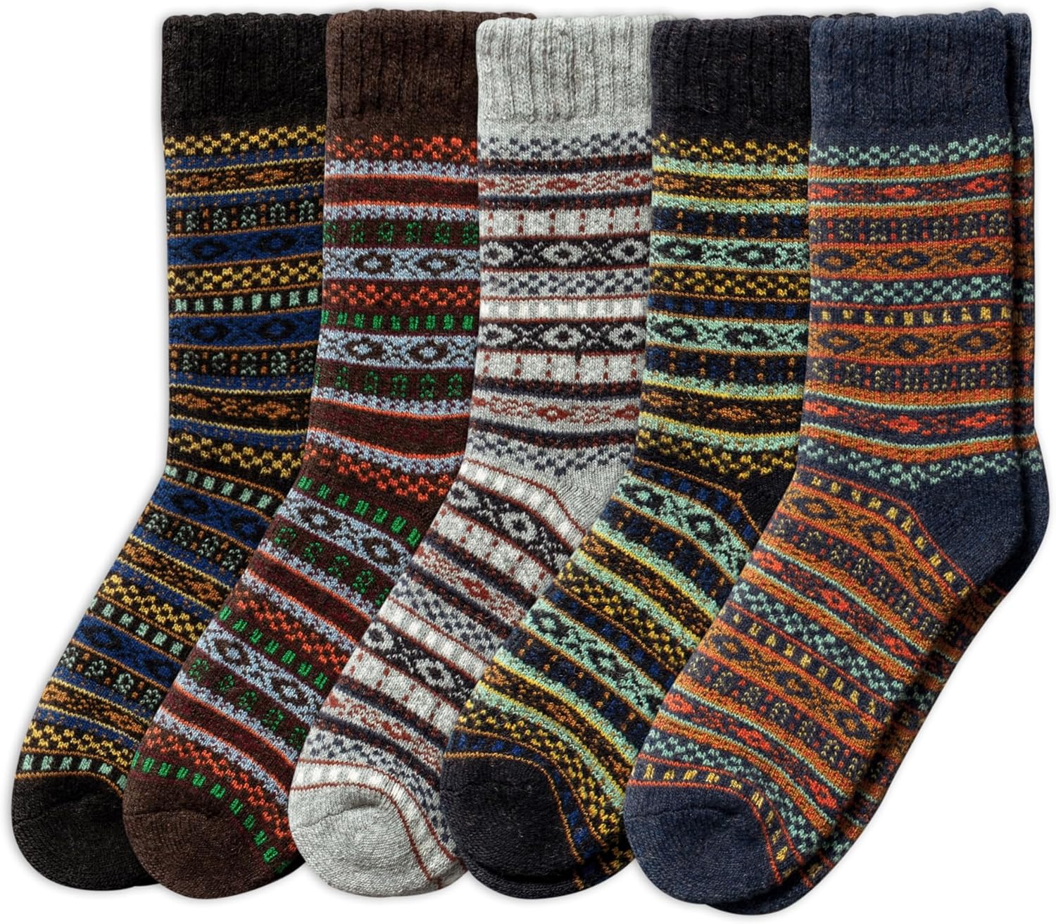NORDIC Socks 5 Pairs, Merino Wool Socks for Men & Women, Winter socks, Cozy and Comfortable