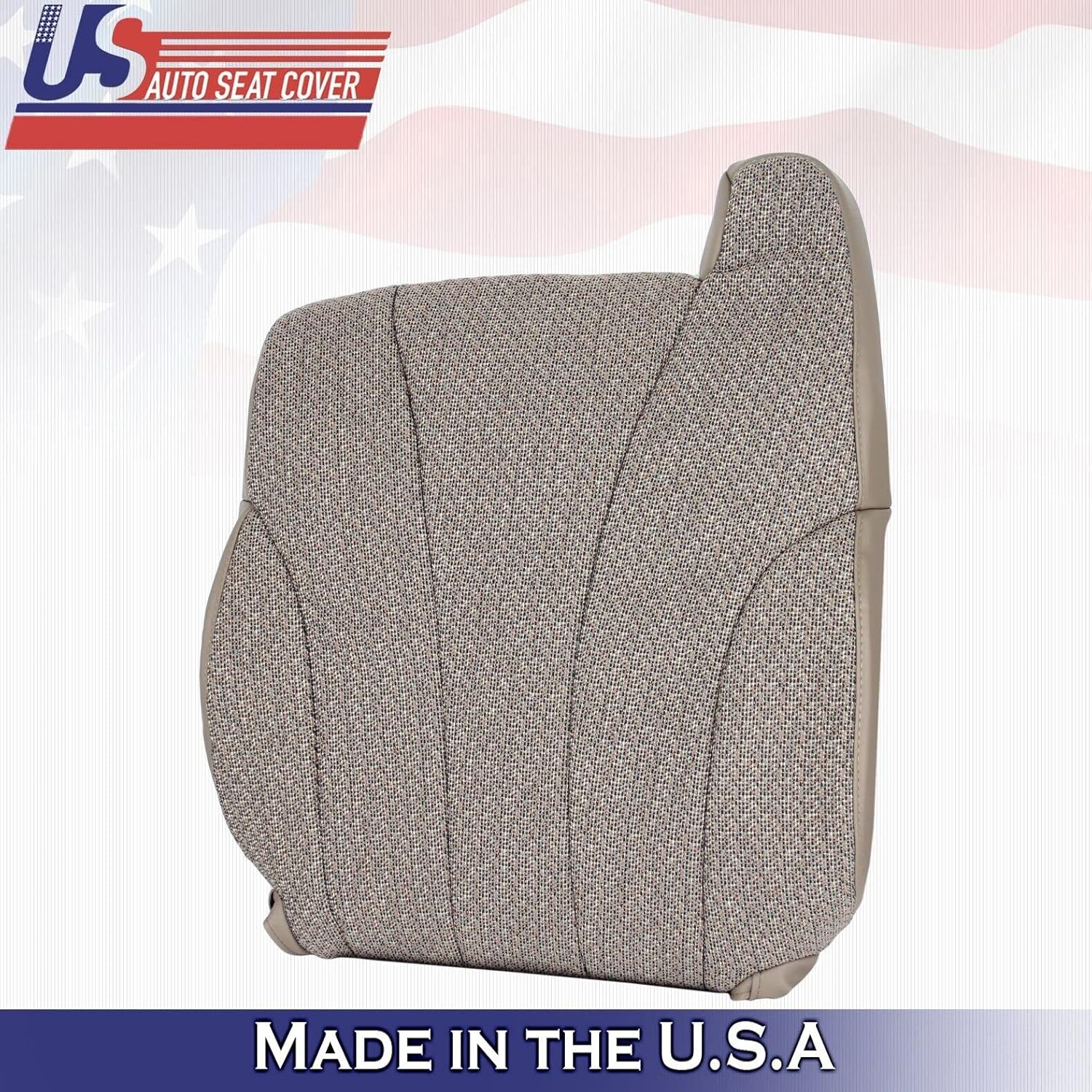 US Auto Seat Cover 1999 2000 2001 2002 Compatible with Chevy Silverado WT 2X Top & 2X Bottom Cloth Covers Tan