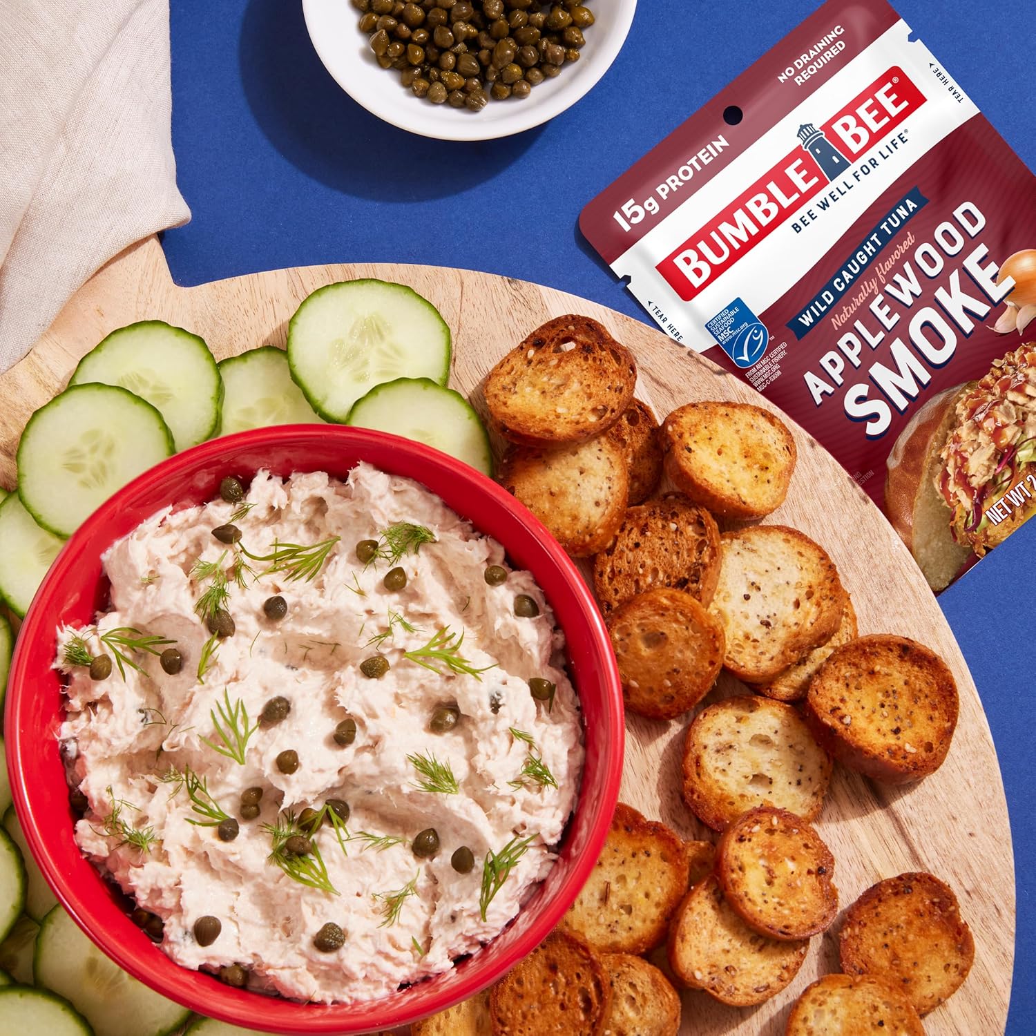 Bumble Bee Applewood Smoke Tuna, 2.5 oz Pouches (Pack of 24) - Ready to Eat - Wild Caught Tuna Pouch - 16g Protein per Serving - No Draining Required
